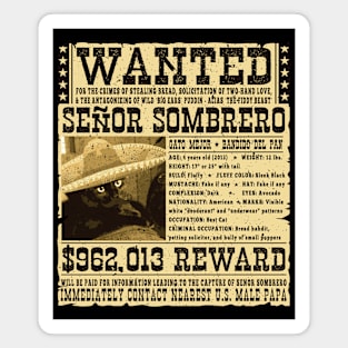 WANTED: Senor Sombrero, Gato Mejor Magnet